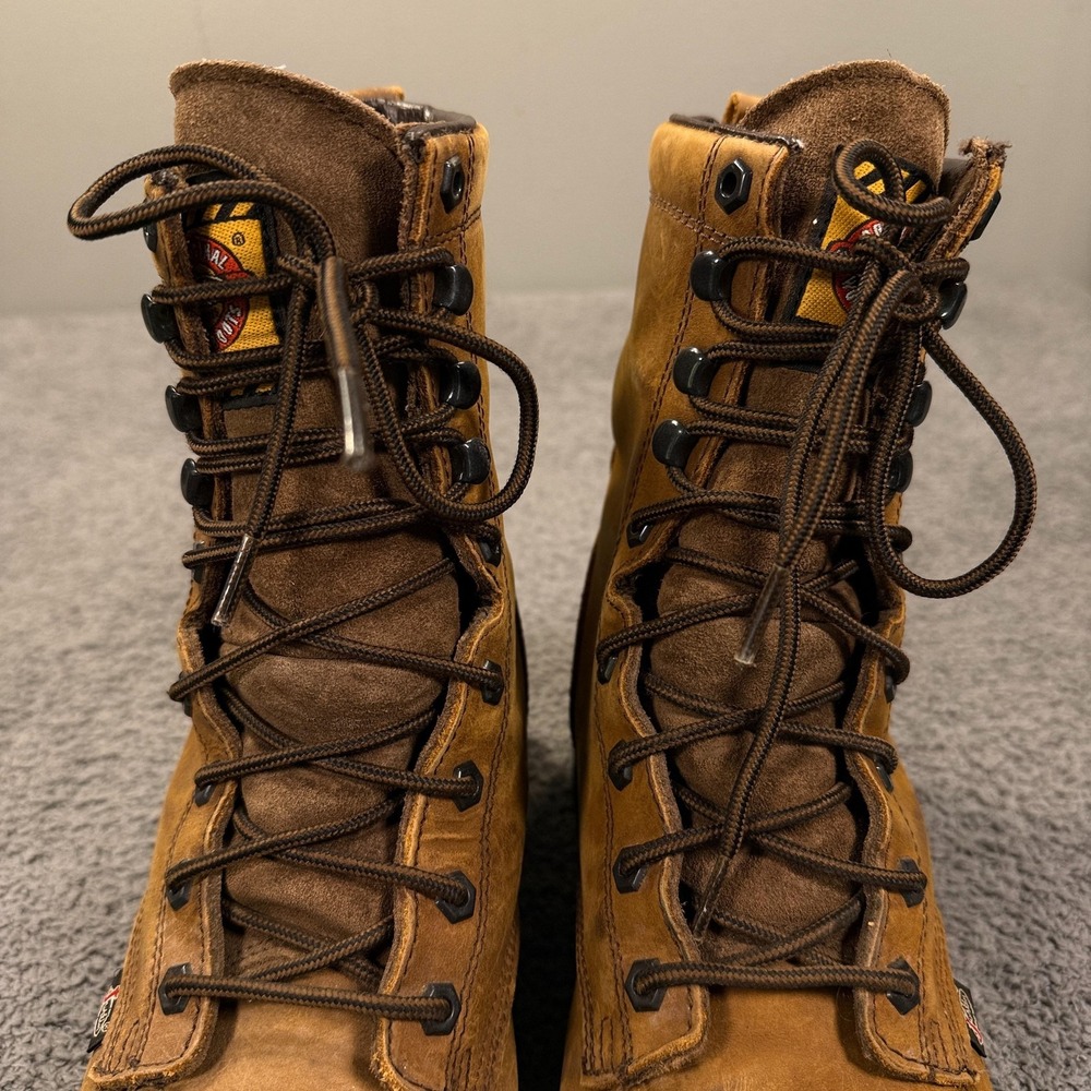 Justin Work Boots Mens 8.5 EE Brown Leather WK961 Waterproof Steel Toe 8 Inch - Picture 6 of 14